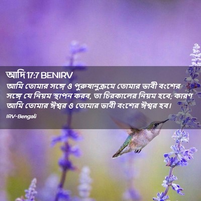 Picture 02 - আদি 17:7 BENIRV - আমি তোমার সঙ্গে ও - Bible Verse Picture