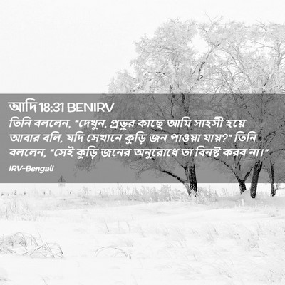 Picture 02 - আদি 18:31 BENIRV - তিনি বললেন, “দেখুন, - Bible Verse Picture
