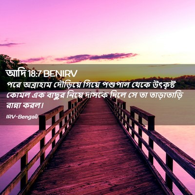 Picture 02 - আদি 18:7 BENIRV - পরে অব্রাহাম - Bible Verse Picture