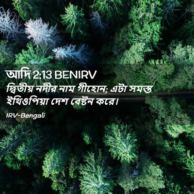 Picture 02 - আদি 2:13 BENIRV - দ্বিতীয় নদীর নাম - Bible Verse Picture