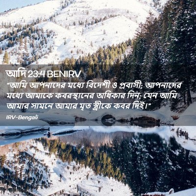 Picture 02 - আদি 23:4 BENIRV - “আমি আপনাদের - Bible Verse Picture