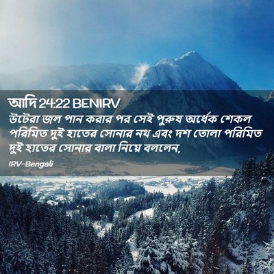 Picture 02 - আদি 24:22 BENIRV - উটেরা জল পান করার - Bible Verse Picture