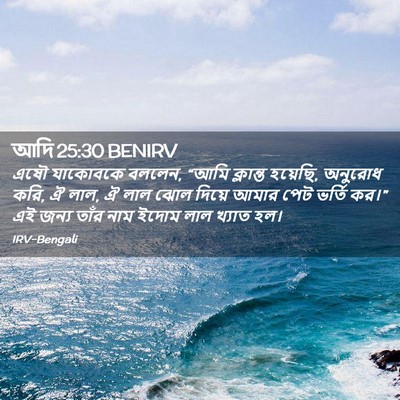 Picture 02 - আদি 25:30 BENIRV - এষৌ যাকোবকে বললেন, - Bible Verse Picture