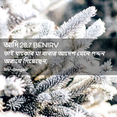 Picture 02 - আদি 28:7 BENIRV - তাই যাকোব মা বাবার - Bible Verse Picture