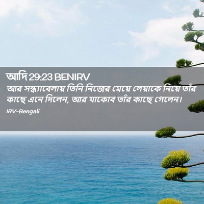 Picture 02 - আদি 29:23 BENIRV - আর সন্ধ্যাবেলায় - Bible Verse Picture
