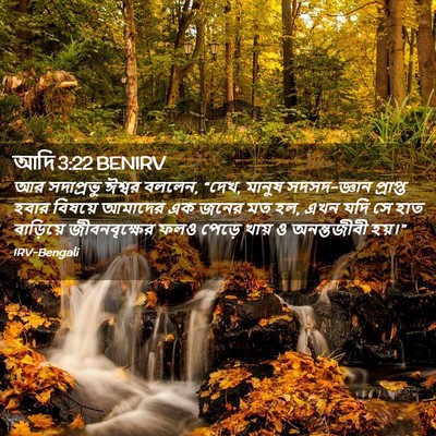 Picture 02 - আদি 3:22 BENIRV - আর সদাপ্রভু ঈশ্বর - Bible Verse Picture