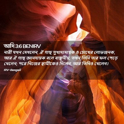Picture 02 - আদি 3:6 BENIRV - নারী যখন দেখলেন, ঐ - Bible Verse Picture