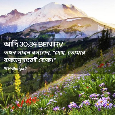 Picture 02 - আদি 30:34 BENIRV - তখন লাবন বললেন, - Bible Verse Picture