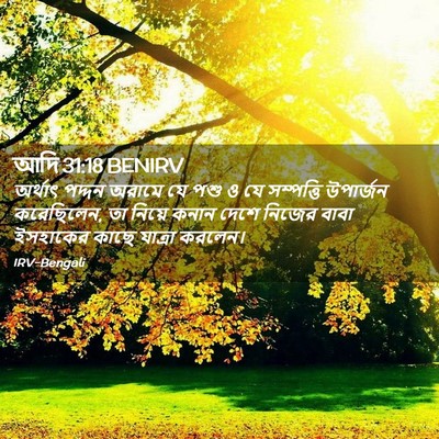 Picture 02 - আদি 31:18 BENIRV - অর্থাৎ পদ্দন - Bible Verse Picture