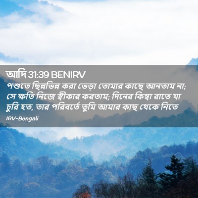 Picture 02 - আদি 31:39 BENIRV - পশুতে ছিন্নভিন্ন - Bible Verse Picture