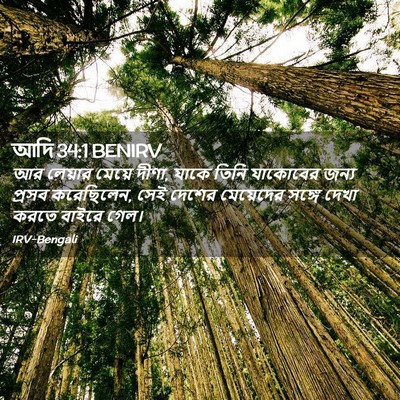 Picture 02 - আদি 34:1 BENIRV - আর লেয়ার মেয়ে - Bible Verse Picture