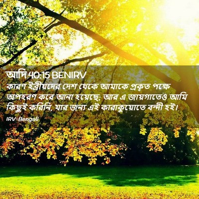 Picture 02 - আদি 40:15 BENIRV - কারণ ইব্রীয়দের - Bible Verse Picture