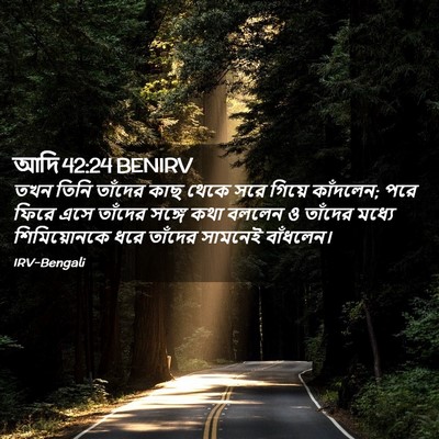 Picture 02 - আদি 42:24 BENIRV - তখন তিনি তাঁদের - Bible Verse Picture