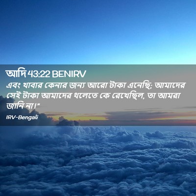 Picture 02 - আদি 43:22 BENIRV - এবং খাবার কেনার - Bible Verse Picture