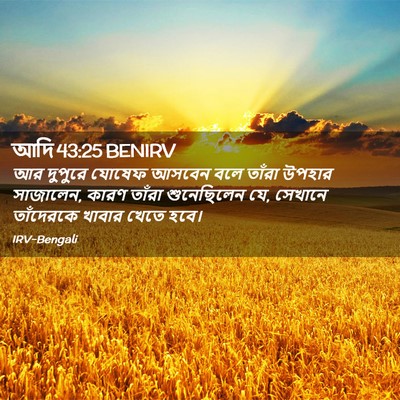Picture 02 - আদি 43:25 BENIRV - আর দুপুরে যোষেফ - Bible Verse Picture