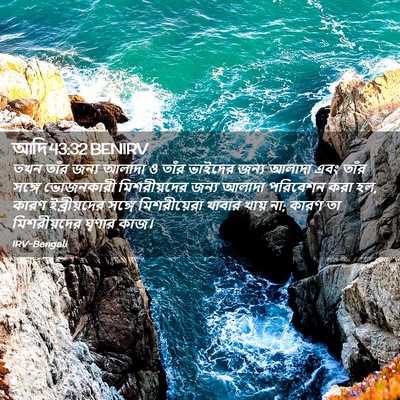 Picture 02 - আদি 43:32 BENIRV - তখন তাঁর জন্য - Bible Verse Picture
