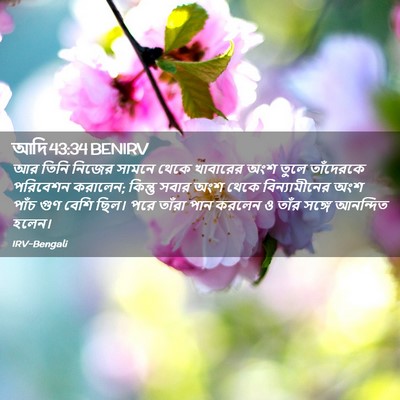 Picture 02 - আদি 43:34 BENIRV - আর তিনি নিজের - Bible Verse Picture
