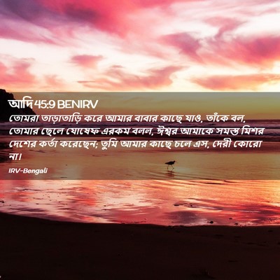 Picture 02 - আদি 45:9 BENIRV - তোমরা তাড়াতাড়ি - Bible Verse Picture