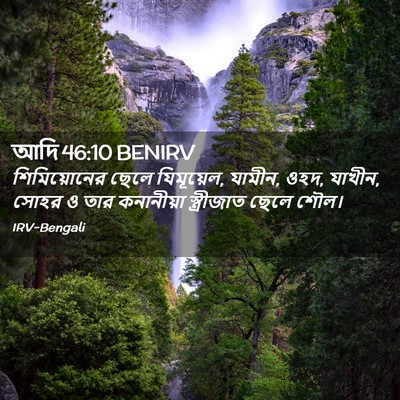 Picture 02 - আদি 46:10 BENIRV - শিমিয়োনের ছেলে - Bible Verse Picture