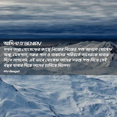 Picture 02 - আদি 47:17 BENIRV - তখন তারা যোষেফের - Bible Verse Picture