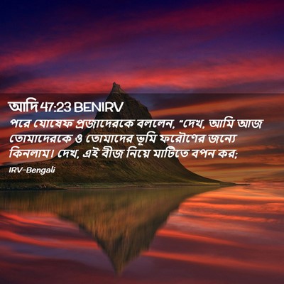 Picture 02 - আদি 47:23 BENIRV - পরে যোষেফ - Bible Verse Picture