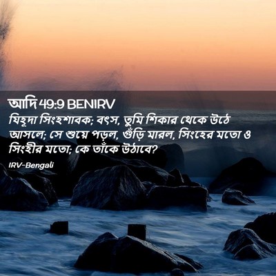 Picture 02 - আদি 49:9 BENIRV - যিহূদা সিংহশাবক; - Bible Verse Picture