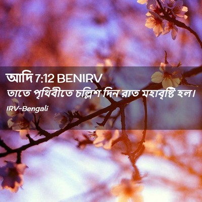 Picture 02 - আদি 7:12 BENIRV - তাতে পৃথিবীতে - Bible Verse Picture