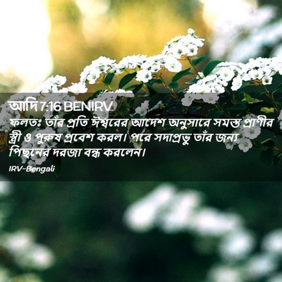 Picture 02 - আদি 7:16 BENIRV - ফলতঃ তাঁর প্রতি - Bible Verse Picture
