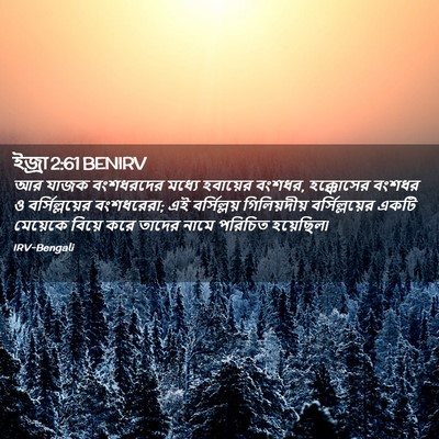 Picture 02 - ইজ্ৰা 2:61 BENIRV - আর যাজক বংশধরদের - Bible Verse Picture