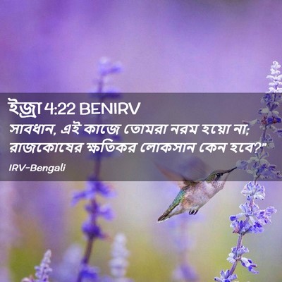 Picture 02 - ইজ্ৰা 4:22 BENIRV - সাবধান, এই কাজে - Bible Verse Picture