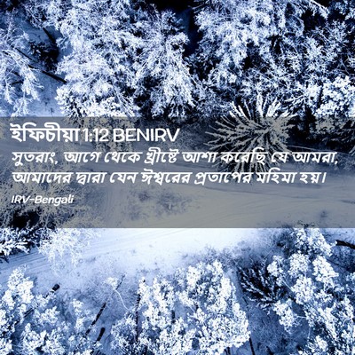 Picture 02 - ইফিচীয়া 1:12 BENIRV - সুতরাং, আগে থেকে - Bible Verse Picture