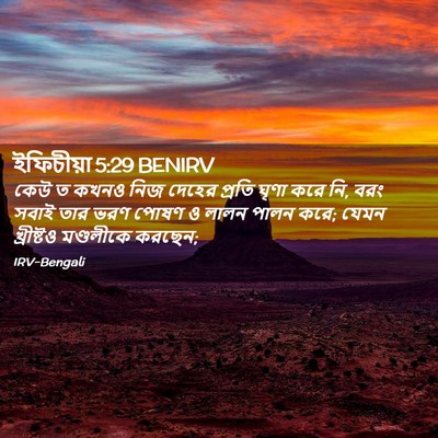 Picture 02 - ইফিচীয়া 5:29 BENIRV - কেউ ত কখনও নিজ - Bible Verse Picture