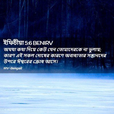 Picture 02 - ইফিচীয়া 5:6 BENIRV - অযথা কথা দিয়ে কেউ - Bible Verse Picture