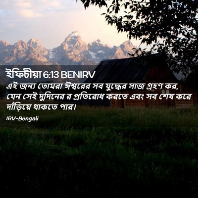 Picture 02 - ইফিচীয়া 6:13 BENIRV - এই জন্য তোমরা - Bible Verse Picture