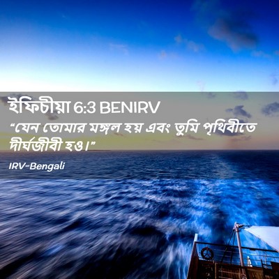 Picture 02 - ইফিচীয়া 6:3 BENIRV - “যেন তোমার মঙ্গল - Bible Verse Picture