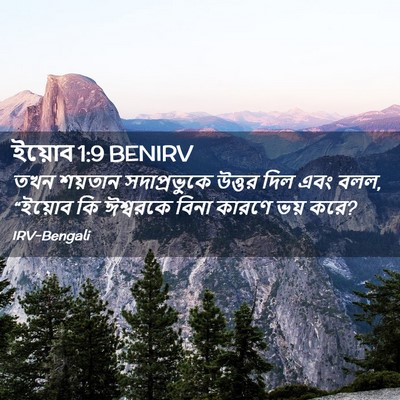 Picture 02 - ইয়োব 1:9 BENIRV - তখন শয়তান - Bible Verse Picture