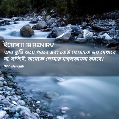 Picture 02 - ইয়োব 11:19 BENIRV - আর তুমি শুয়ে পরবে - Bible Verse Picture