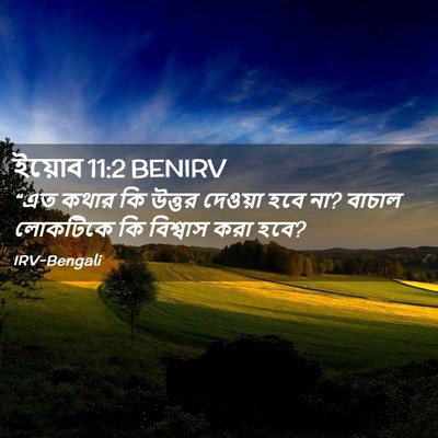 Picture 02 - ইয়োব 11:2 BENIRV - “এত কথার কি উত্তর - Bible Verse Picture