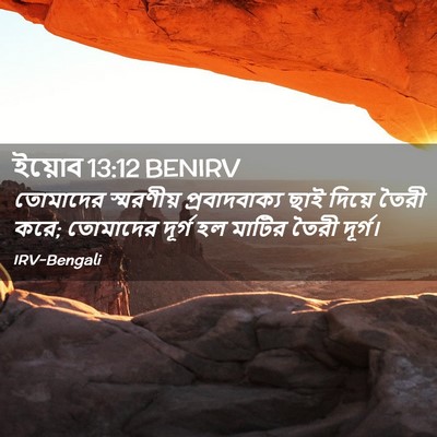 Picture 02 - ইয়োব 13:12 BENIRV - তোমাদের স্মরণীয় - Bible Verse Picture