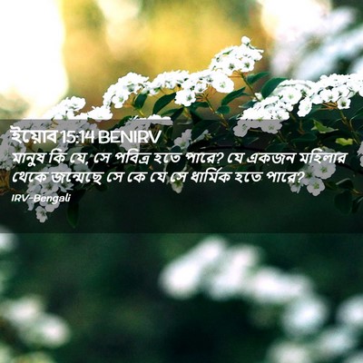 Picture 02 - ইয়োব 15:14 BENIRV - মানুষ কি যে, সে - Bible Verse Picture