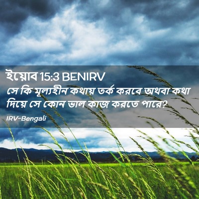Picture 02 - ইয়োব 15:3 BENIRV - সে কি মূল্যহীন - Bible Verse Picture