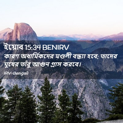 Picture 02 - ইয়োব 15:34 BENIRV - কারণ অধার্মিকদের - Bible Verse Picture