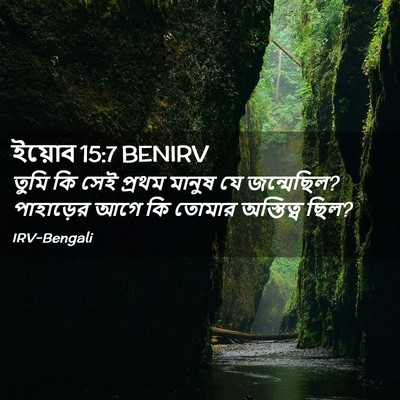 Picture 02 - ইয়োব 15:7 BENIRV - তুমি কি সেই প্রথম - Bible Verse Picture