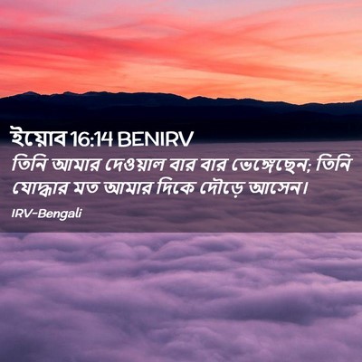 Picture 02 - ইয়োব 16:14 BENIRV - তিনি আমার দেওয়াল - Bible Verse Picture