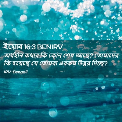 Picture 02 - ইয়োব 16:3 BENIRV - অর্থহীন কথার কি - Bible Verse Picture