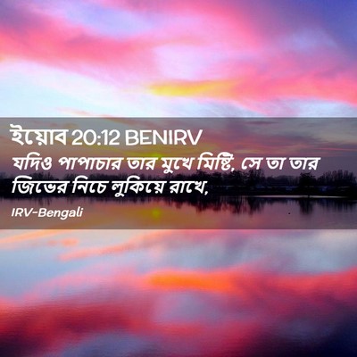 Picture 02 - ইয়োব 20:12 BENIRV - যদিও পাপাচার তার - Bible Verse Picture