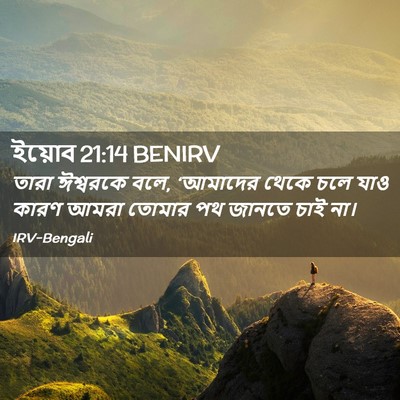 Picture 02 - ইয়োব 21:14 BENIRV - তারা ঈশ্বরকে বলে, - Bible Verse Picture