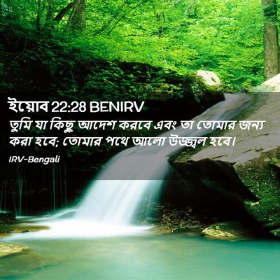Picture 02 - ইয়োব 22:28 BENIRV - তুমি যা কিছু আদেশ - Bible Verse Picture