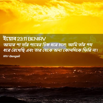 Picture 02 - ইয়োব 23:11 BENIRV - আমার পা তাঁর - Bible Verse Picture