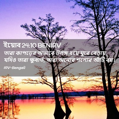 Picture 02 - ইয়োব 24:10 BENIRV - তারা কাপড়ের - Bible Verse Picture